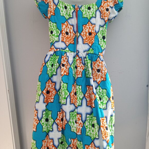 Ankara African print Dress Handmade size 10 - Picture 2 of 7